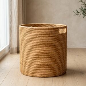 Woven Storage Basket - Natural Rattan