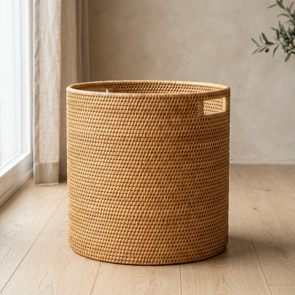 Woven Storage Basket - Natural Rattan