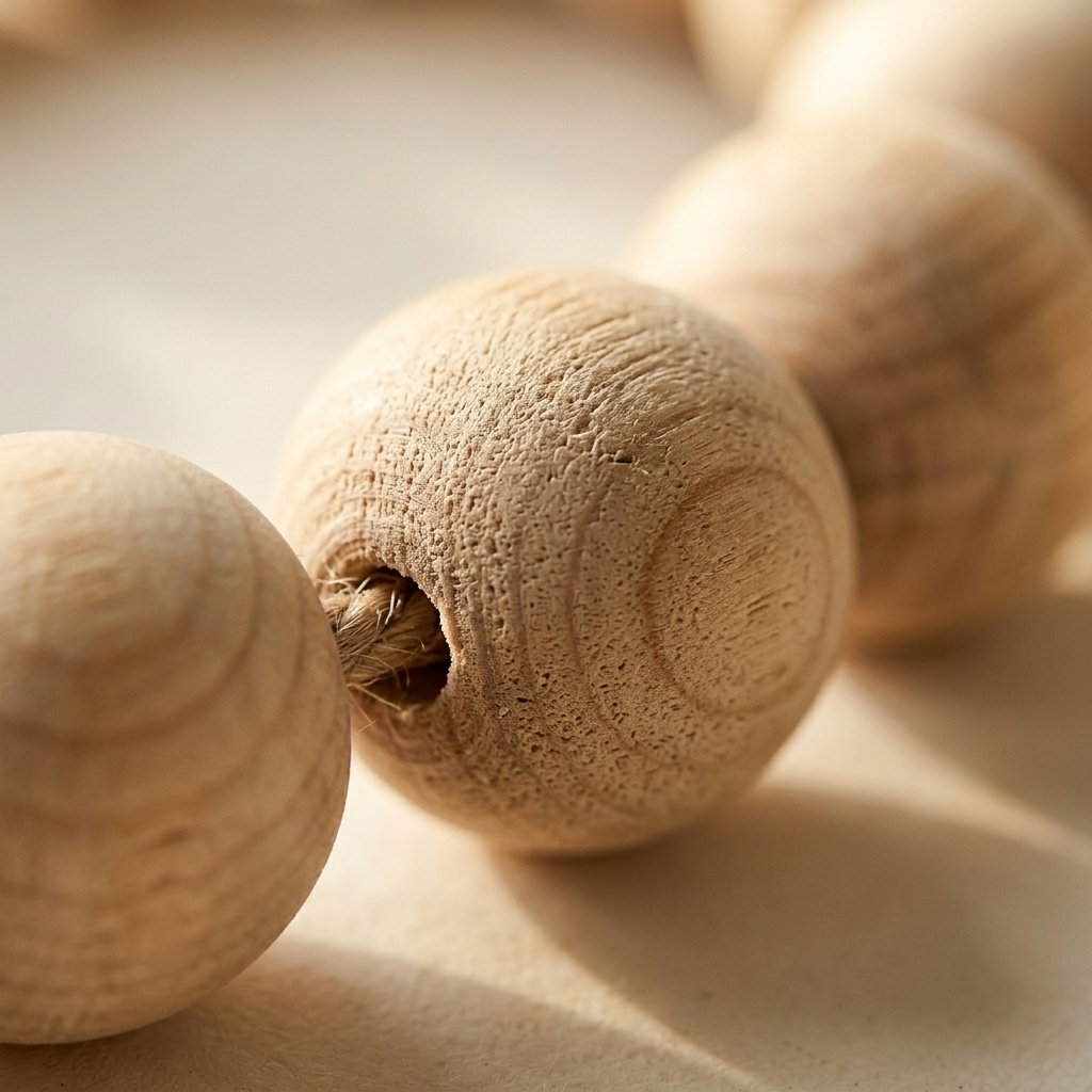 Decorative Wooden Beads - Natural Finish - Image 3