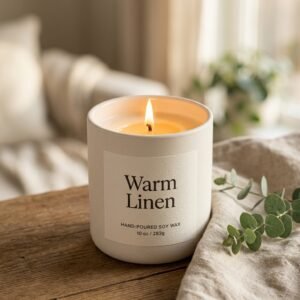 Hand-Poured Soy Candle - "Warm Linen"