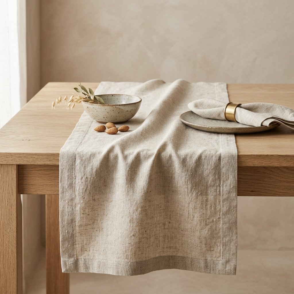 Organic Linen Table Runner – Oatmeal