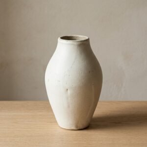 Hand-crafted Ceramic Vase – Matte Ivory